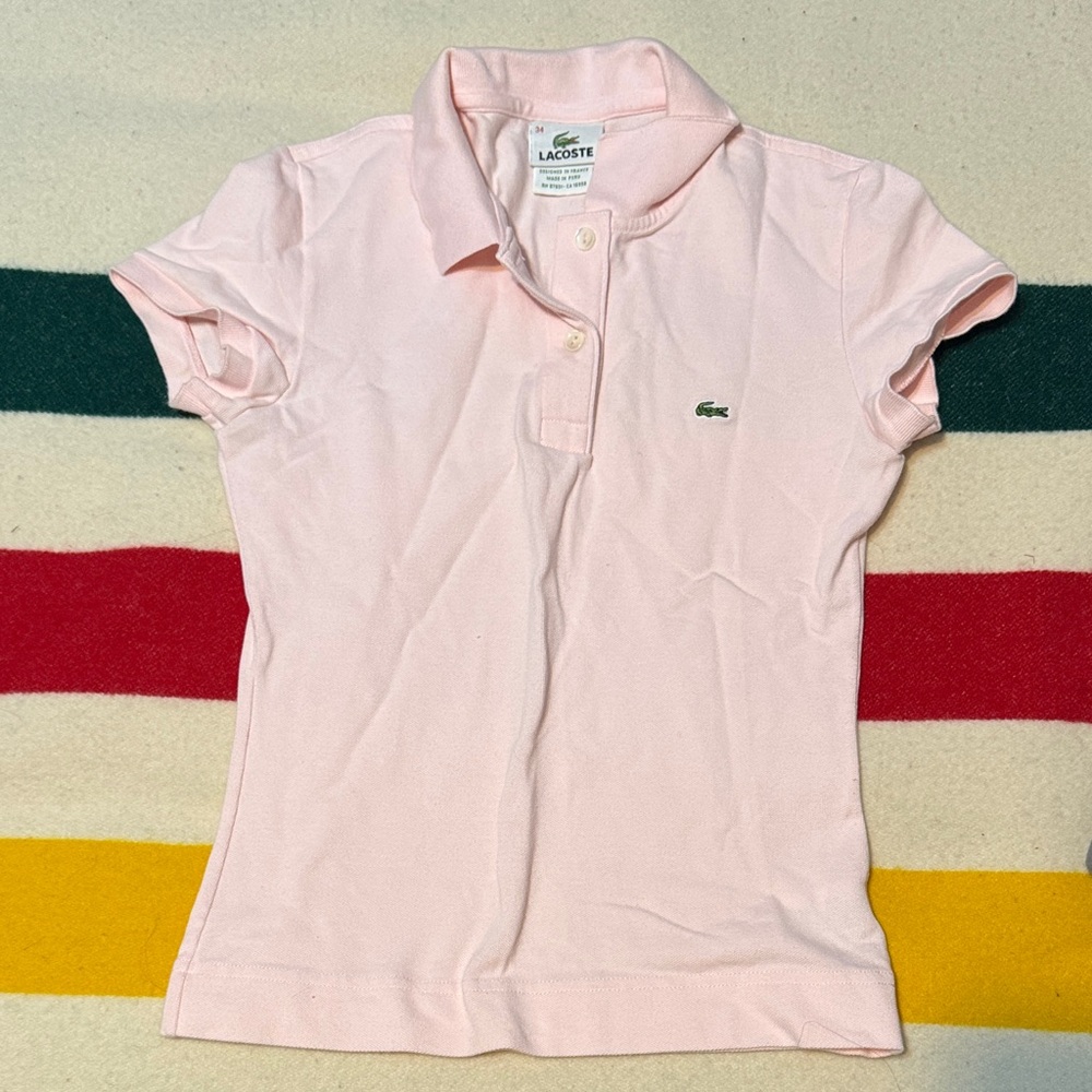 NWOT- Lacoste Pink Polo Shirt- women’s 34